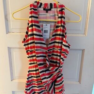 Lafayette 148 New York Multicolor Striped Sleeveless Blouse